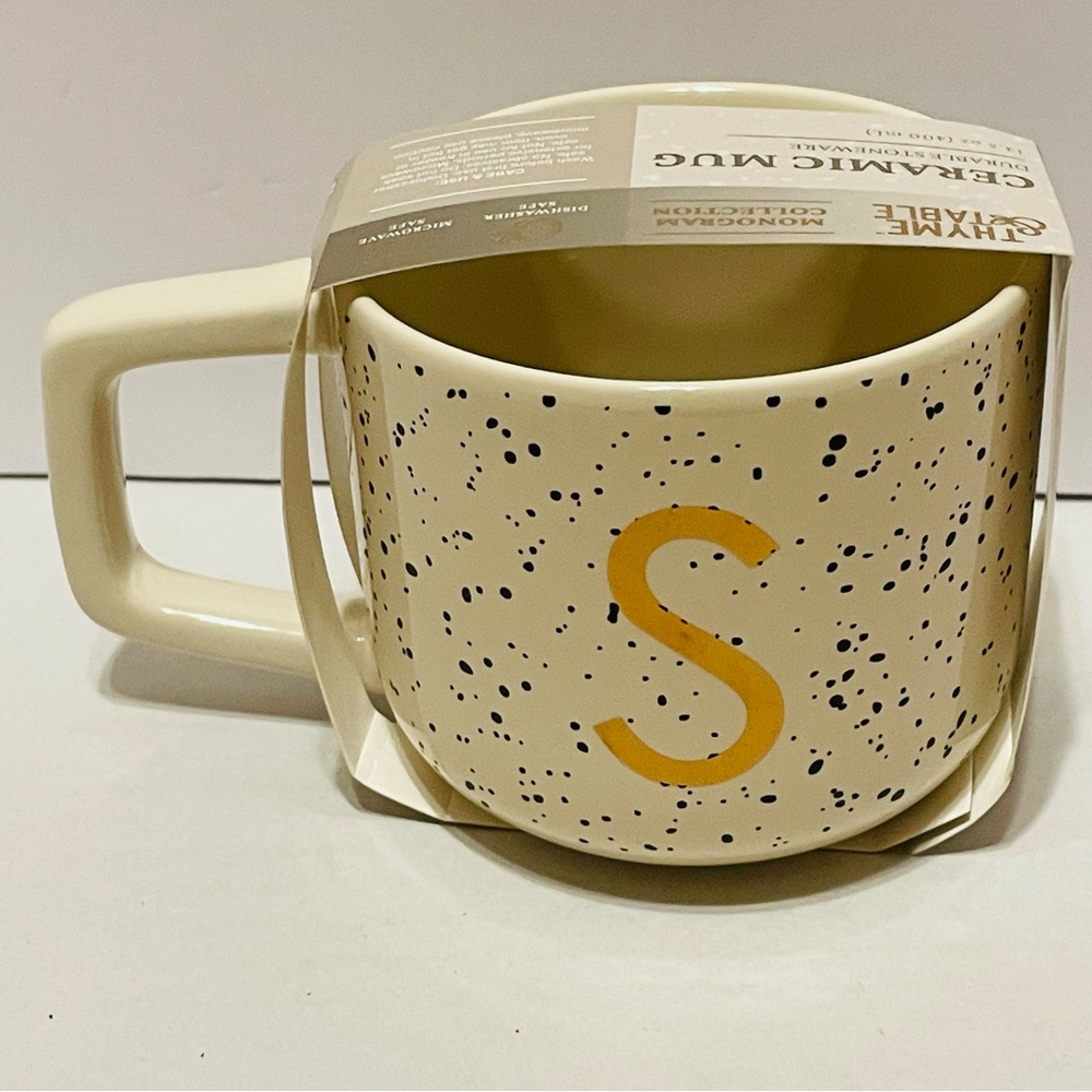 Thyme And Table Monogram “S” 12oz Coffee Mug~NEW!